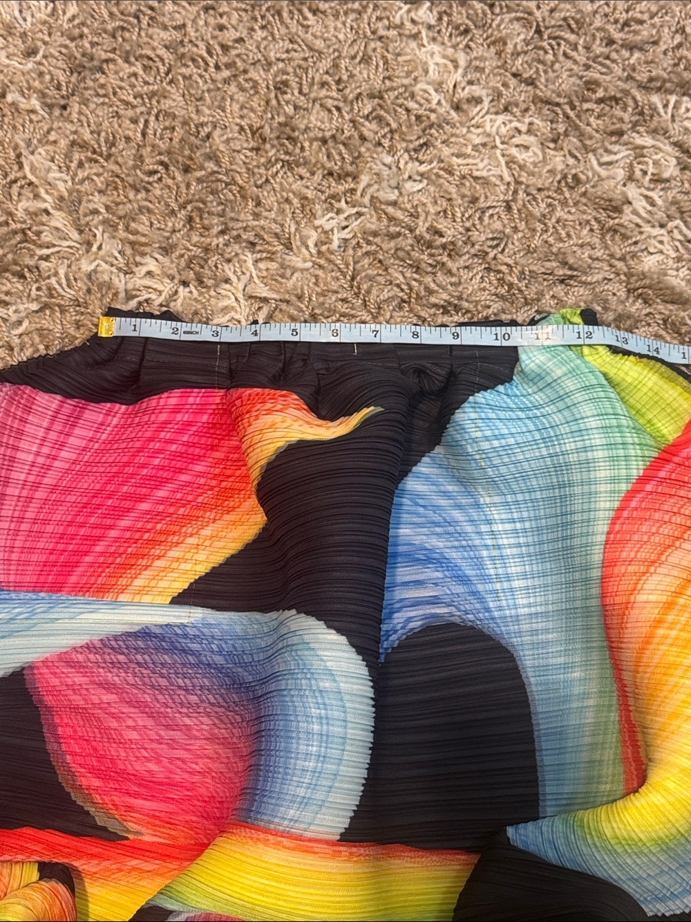 Vanite Couture Pleated Colorful Abstract Full Skirt One Size - Picture 9 of 13